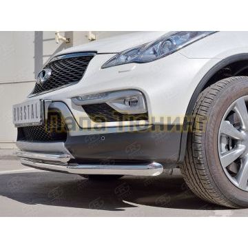 Защита передняя двойная d57-d42 РусСталь для Infiniti QX50 2016-2017