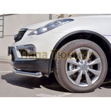 Защита переднего бампера d57 РусСталь для Infiniti QX50 2016-2017