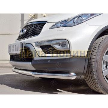 Защита переднего бампера d57 РусСталь для Infiniti QX50 2016-2017