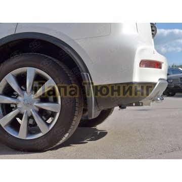 Защита заднего бампера d42 РусСталь для Infiniti QX50 2016-2017