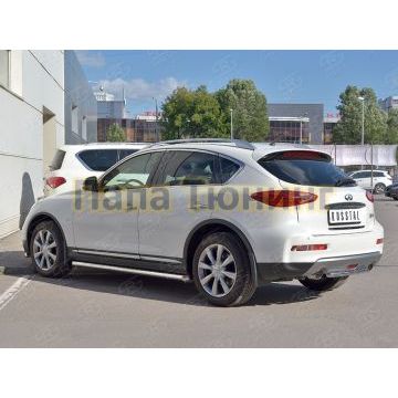 Защита заднего бампера d42 РусСталь для Infiniti QX50 2016-2017