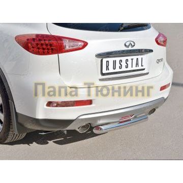 Защита заднего бампера d57 РусСталь для Infiniti QX50 2016-2017