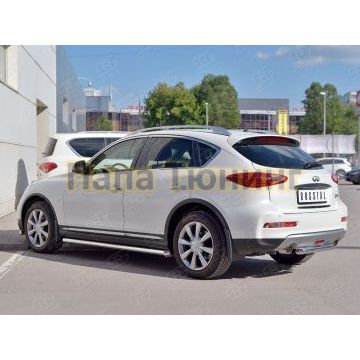Защита заднего бампера d57 РусСталь для Infiniti QX50 2016-2017