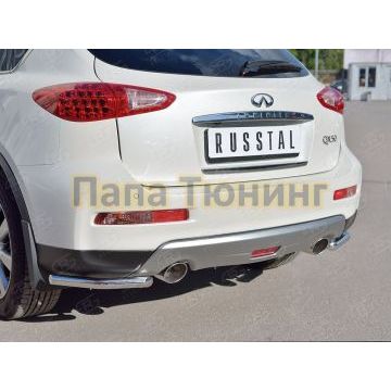 Защита задняя уголки d42 РусСталь для Infiniti QX50 2016-2017