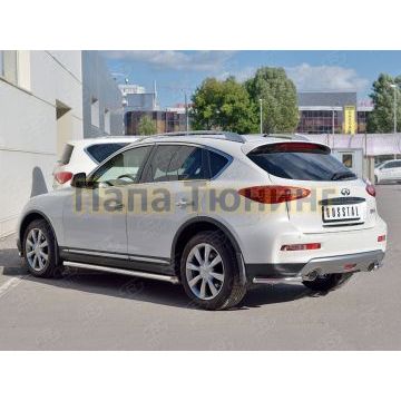 Защита задняя уголки d42 РусСталь для Infiniti QX50 2016-2017