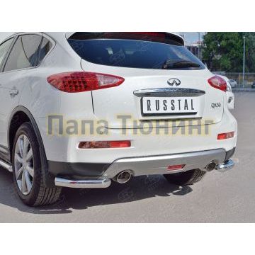 Защита задняя уголки d57 РусСталь для Infiniti QX50 2016-2017