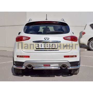 Защита задняя уголки d57 РусСталь для Infiniti QX50 2016-2017