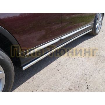 Пороги труба 42 мм ТСС для Infiniti QX50 2016-2018