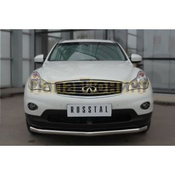 Защита переднего бампера d57 РусСталь для Infiniti QX50 2014-2016