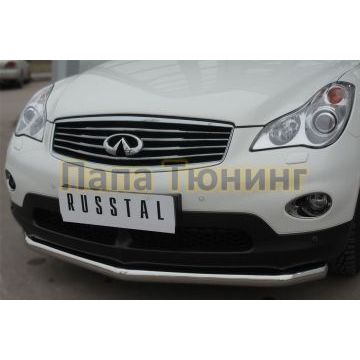 Защита переднего бампера d57 РусСталь для Infiniti QX50 2014-2016