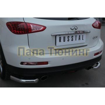 Защита задняя уголки d57 РусСталь для Infiniti QX50 2014-2016
