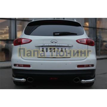 Защита задняя уголки d57 РусСталь для Infiniti QX50 2014-2016