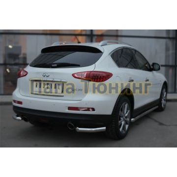 Защита задняя уголки d57 РусСталь для Infiniti QX50 2014-2016