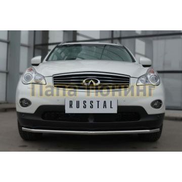 Защита переднего бампера d42 РусСталь для Infiniti QX50 2014-2016