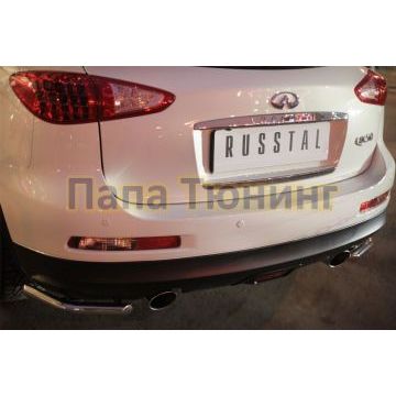 Защита задняя уголки d42 РусСталь для Infiniti QX50 2014-2016
