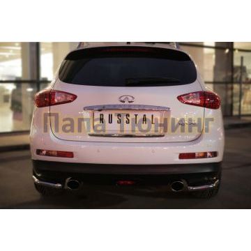 Защита задняя уголки d42 РусСталь для Infiniti QX50 2014-2016