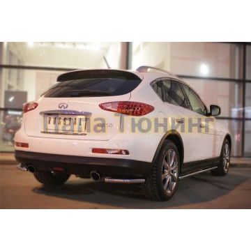 Защита задняя уголки d42 РусСталь для Infiniti QX50 2014-2016