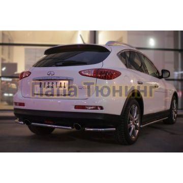 Защита заднего бампера d42 РусСталь для Infiniti QX50 2014-2016