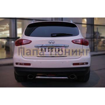 Защита заднего бампера d42 РусСталь для Infiniti QX50 2014-2016