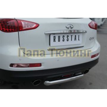 Защита заднего бампера d57 РусСталь для Infiniti QX50 2014-2016