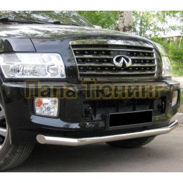 Защита переднего бампера d76 РусСталь для Infiniti QX56 2004-2010