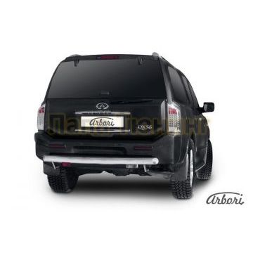 Защита заднего бампера 76 мм Slitkoff для Infiniti QX56 2004-2010