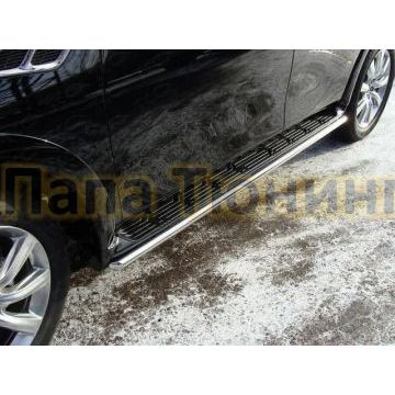 Защита штатных порогов укороченная 42 мм ТСС для Infiniti QX56 2010-2013 Защита штатных порогов укороченная 42 мм ТСС для Infiniti QX56 2010-2013