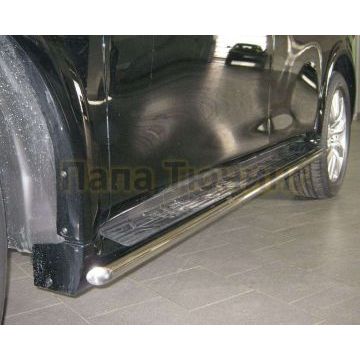 Пороги труба d42 вариант 1 РусСталь для Infiniti QX56 2010-2013