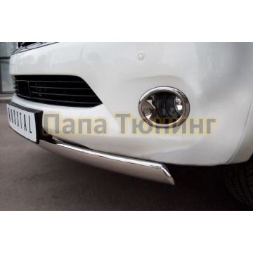 Защита переднего бампера 75х42 овал РусСталь для Infiniti QX56 2010-2013