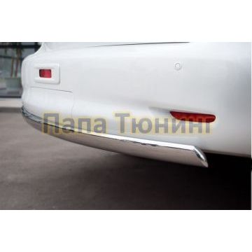 Защита заднего бампера овальная 75х42 мм РусСталь для Infiniti QX56 2010-2013