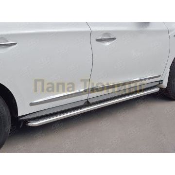 Пороги с площадкой алюминиевый лист d42 вариант 2 РусСталь для Infiniti QX60 2016-