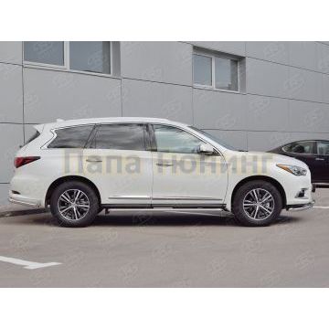 Пороги с площадкой алюминиевый лист d42 вариант 2 РусСталь для Infiniti QX60 2016-