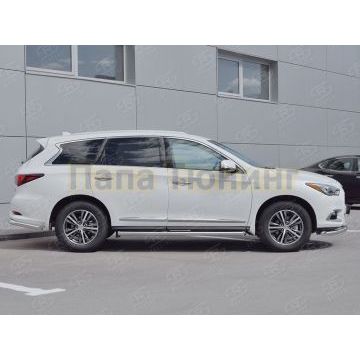 Пороги труба d57 вариант 1 РусСталь для Infiniti QX60 2016-