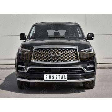 Защита переднего бампера d57 секции для Infiniti QX80 2018-