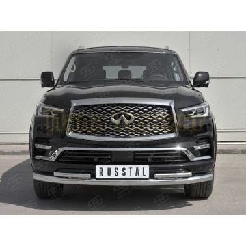 Защита передняя двойная d76-d42 секции для Infiniti QX80 2018- Защита передняя двойная d76-d42 секции для Infiniti QX80 2018-