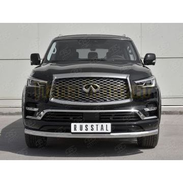 Защита переднего бампера d76 секции для Infiniti QX80 2018- Защита переднего бампера d76 секции для Infiniti QX80 2018-