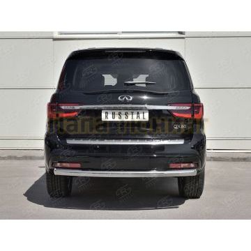 Защита заднего бампера d76 дуга для Infiniti QX80 2018- Защита заднего бампера d76 дуга для Infiniti QX80 2018-