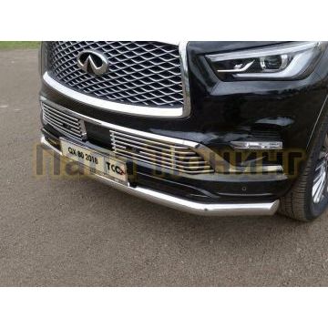 Накладка решетки радиатора 12 мм 2 шт ТСС для Infiniti QX80 2018-2019 Накладка решетки радиатора 12 мм 2 шт ТСС для Infiniti QX80 2018-2019