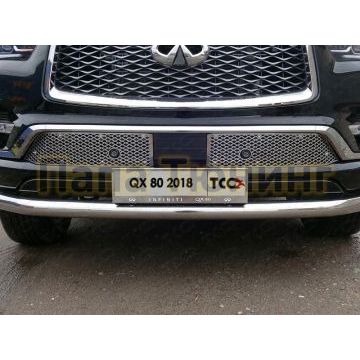 Накладка решетки радиатора лист 2 шт ТСС для Infiniti QX80 2018-2019