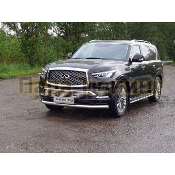 Защита переднего бампера 76 мм ТСС для Infiniti QX80 2018-