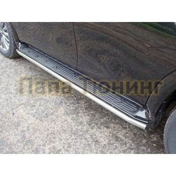 Защита штатных порогов 42 мм ТСС для Infiniti QX80 2018- Защита штатных порогов 42 мм ТСС для Infiniti QX80 2018-