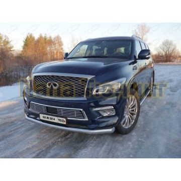 Защита переднего бампера 76 мм ТСС для Infiniti QX80 2014-2018 Защита переднего бампера 76 мм ТСС для Infiniti QX80 2014-2018