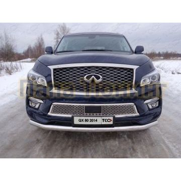 Накладка решётки радиатора лист ТСС для Infiniti QX80 2014-2018