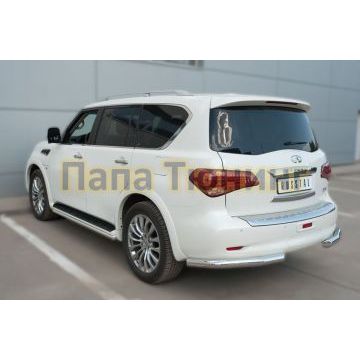 Защита задняя уголки d76 РусСталь для Infiniti QX80 2014-2018
