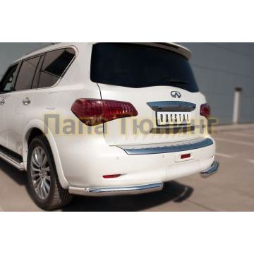 Защита задняя уголки d76 РусСталь для Infiniti QX80 2014-2018