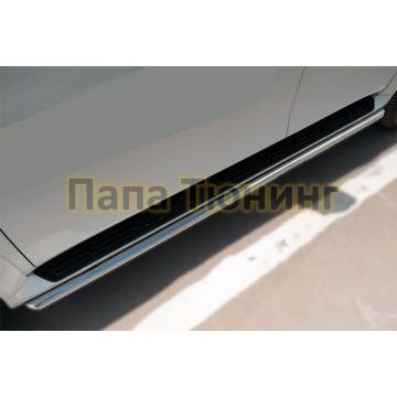 Защита штатных порогов d42 РусСталь для Infiniti QX80 2014-2018