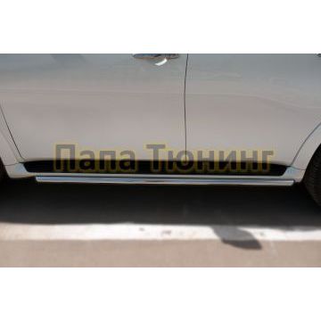 Защита штатных порогов d42 укороченная РусСталь для Infiniti QX80 2014-2018