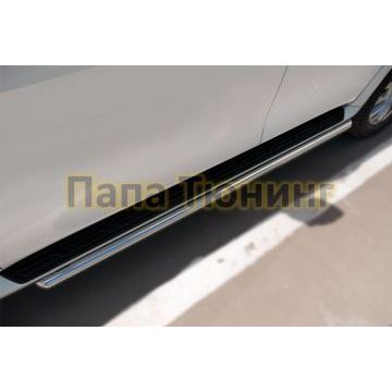 Защита штатных порогов d42 укороченная РусСталь для Infiniti QX80 2014-2018