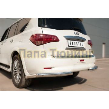 Защита задняя уголки d76 РусСталь для Infiniti QX80 2014-2018