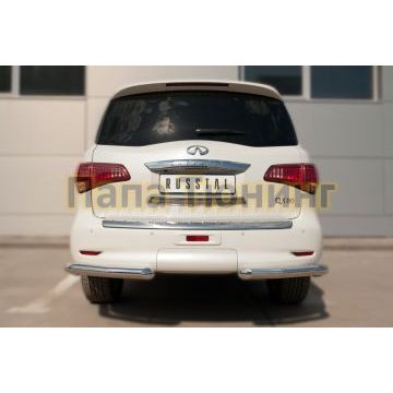 Защита задняя уголки d76 РусСталь для Infiniti QX80 2014-2018